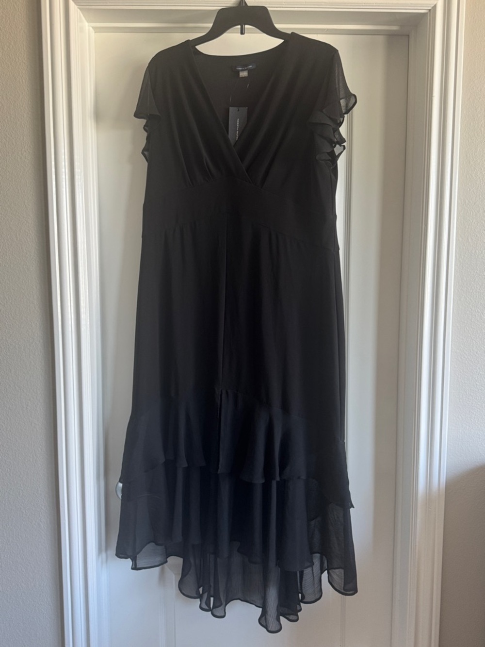 Tommy Hilfiger Black High-Low Ruffle Dress